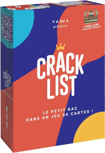 CRACK LIST - Jeu du Petit bac - Jeu de Cartes - Jeu d'ambiance - entre amis et en famille - 10 ans et plus - 2 à 8 joueurs - version française - Yaqua Studio, YAQ001CR, Bleu