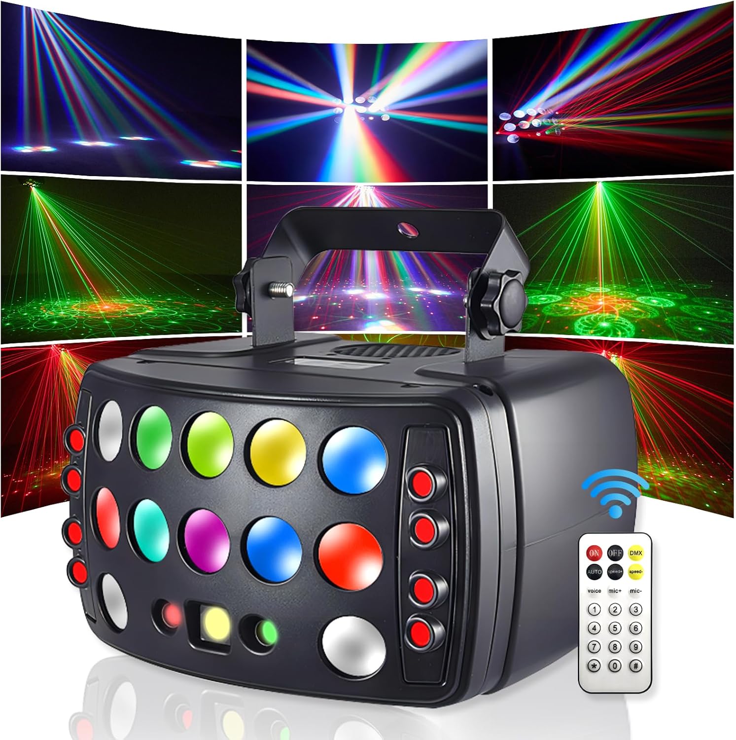 Jeux de lumière pour soiree, RGBW LED jeu de lumière 4 en 1 avec plusieurs modes de travail, 50W lampe disco, gradation ultra lisse pour fête disco DJ maison bar