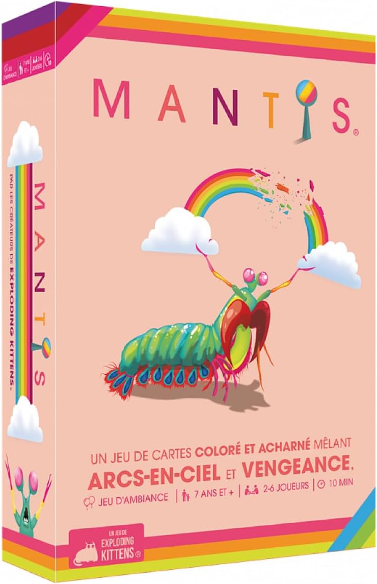 Mantis - Jeu de Société Famille pour Enfants dès 7 Ans - Jeu de Cartes et d'Ambiance pour Adultes Aussi - 2 à 6 Joueurs - 10 Min - Version Française - Exploding Kittens