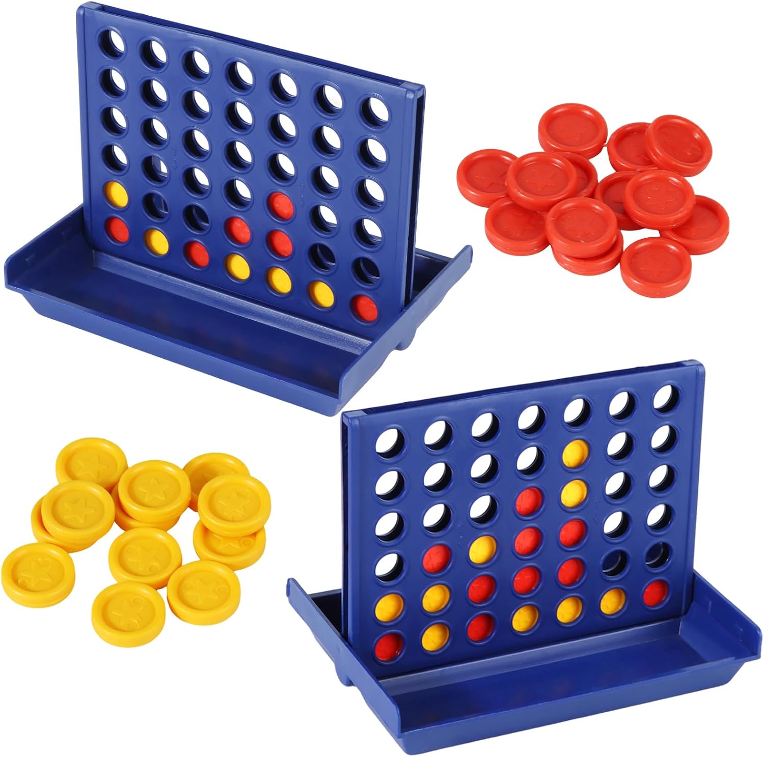2pcs Mini Puissance 4 Classique pour Enfants, Petits Jeux de Société pour Enfants et Parents pour Jouet Anniversaires, Faveurs de fête