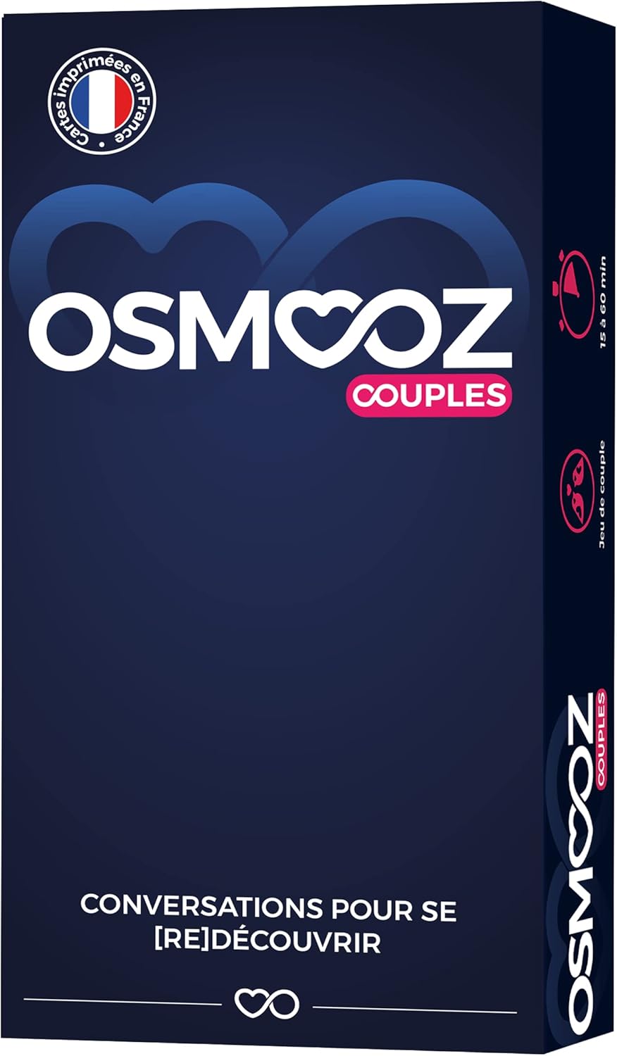 ATM Gaming Jeu Couple - OSMOOZ - 180 Cartes fabriquées en France – Idée Cadeau Femme & Homme - Jeu de société, Bleu