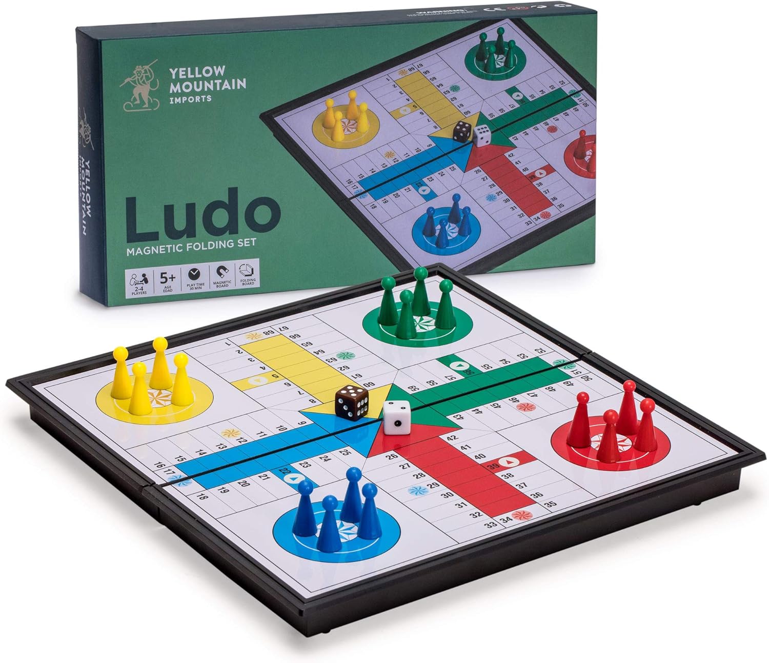 Jeu de Plateau Ludo Pliable Magnétique pour Le Voyage - 25 Centimètres - Ensemble de Jeu de stratégie Classique Portable