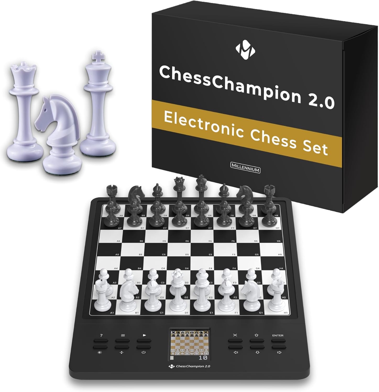 M808 ChessChampion 2.0- Ton entraîneur d'échecs Intelligent avec des Conseils, des suggestions de Coups & des Mini-Jeux - Parfait pour Les débutants & Les Enfants