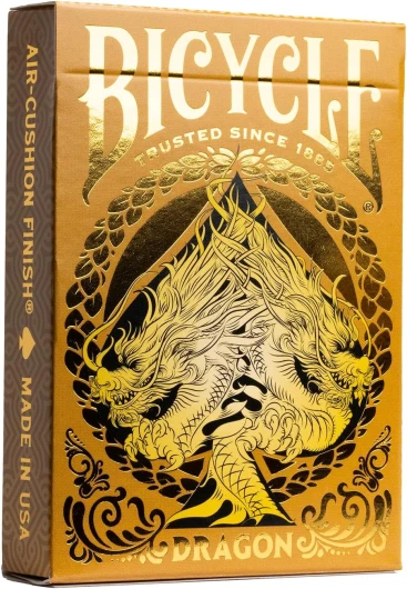 Jeu de 54 Cartes à Jouer Gold Dragon - Jeu emblématique - Magie/Carte Magie