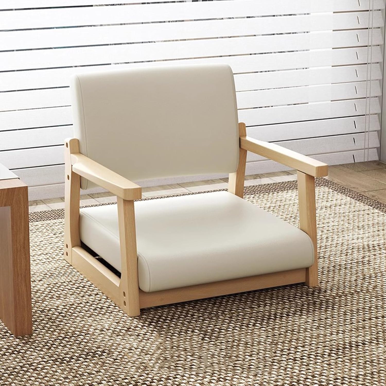 Chaise De Sol Moderne Japonaise, Chaise De Siège sans Jambe en Bois Massif Tatami, Chaises De Méditation De Jeu De Déminage Portable pour La Baie Vitrée, Salon, Chambre À Coucher