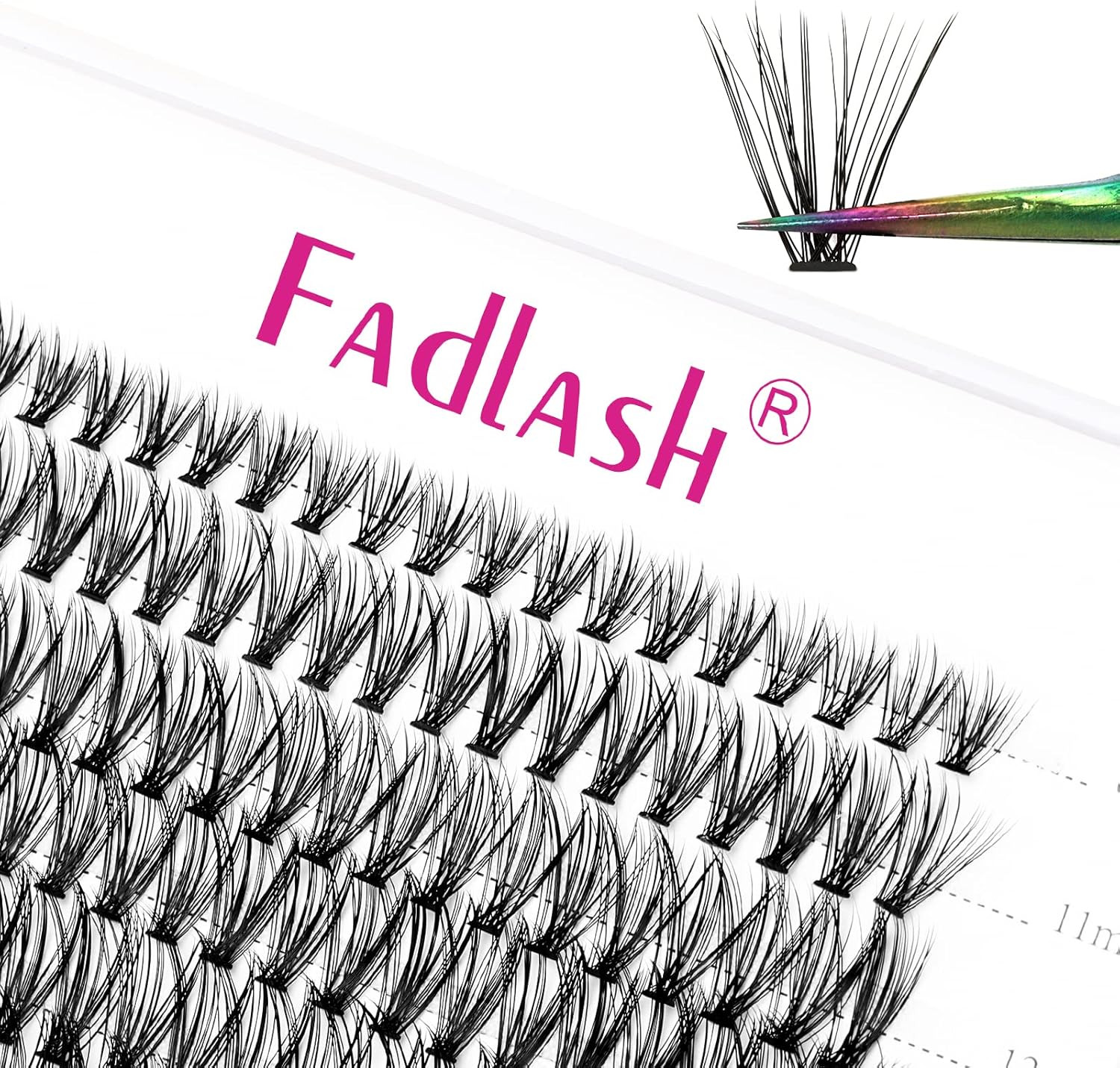 Cils Cluster FADLASH DIY 30 Root Extension Cils Individuels Volume Russe Cluster Faux Cils Individuelle Noir Mat Bouquet Cils 0.07-D Curl Plateau Mixte(30D-0.07D, mix 8-15mm)