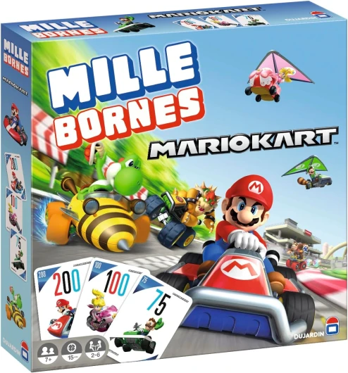 Mille Bornes Mario Kart – Jeu de société – Jeu de plateau – Atteignez les 1000 bornes en premier – Jeu familial – 2 joueurs et plus – Dès 7 ans