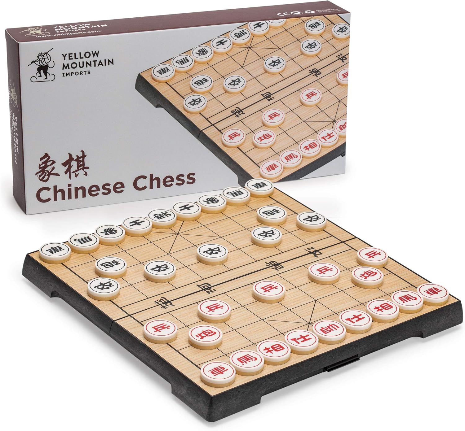 Jeu Magnétique d'Échecs Chinois de Voyage (Xiangqi) (24cm) - Ensemble Compact, Plateau Pliable