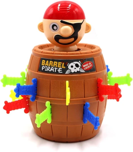 ChAusa Pic Pirate Jeu de Société Pirates Enfant Jeux de Société 4 Ans Pique Pirate Jeux pour Enfants Pirate avec Tonneau et épées idéal pour Les Fêtes Anniversaires et Les Moments en Famille