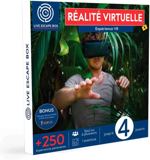 Live Escape Box - Coffret Cadeau Réalité Virtuelle Expérience 1-4 Joueurs