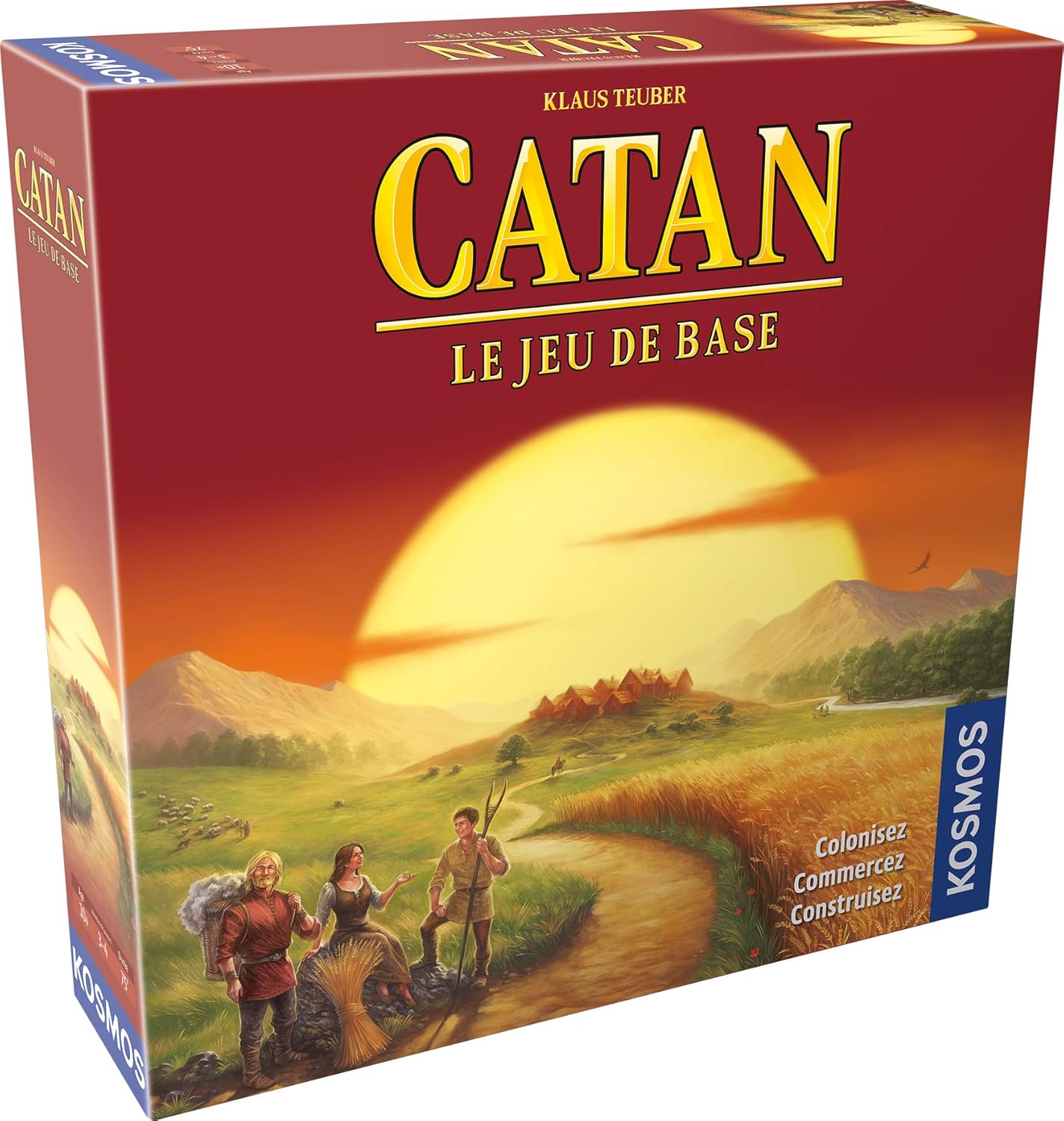 Catan : Jeu de Base - UNbox Now - Jeu de Société pour Adultes et Enfants dès 10 Ans - 3 à 4 Joueurs - 75 Min - Jeu de Stratégie et de Négociation Immersif - Version Française - Kosmos Catan : Jeu de Base Édition 2022