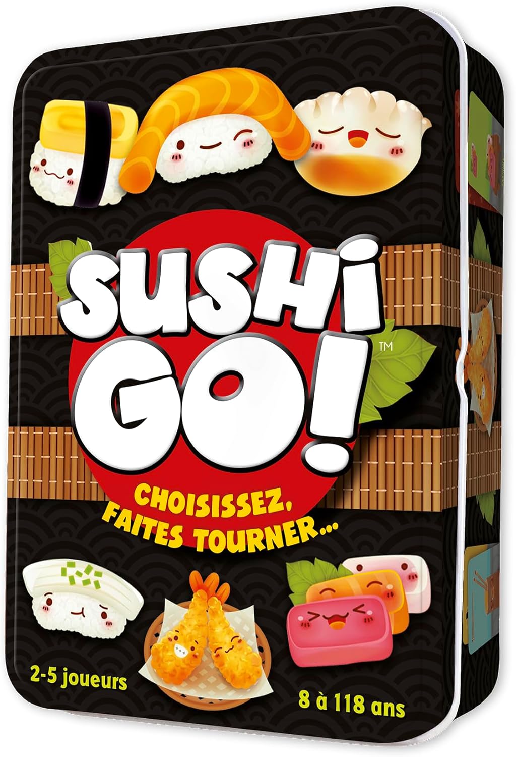 Sushi GO! - Jeu de Cartes Gourmand pour Enfants dès 8 Ans - Jeu de Société et d'Ambiance Roi des Sushis - Petit Format Jeu de Voyage - 2 à 5 Joueurs - 15 Min - Version Française