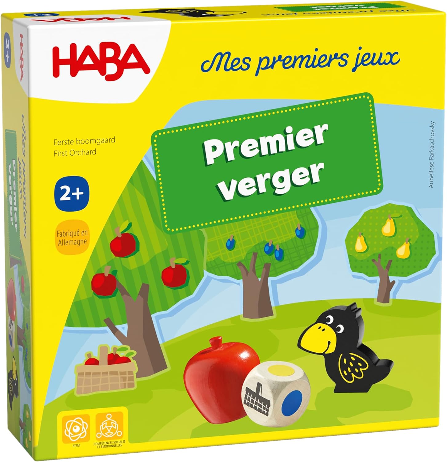 Premier Verger - Jeu de Société pour Enfant - Jeu en Bois Educatif et Coopératif - Développe l’Imagination et la Motricité - 1 à 4 Joueurs - 2 Ans - 3592 version française