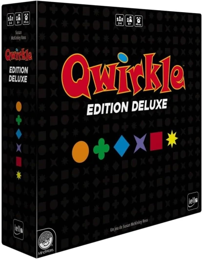 IELLO QWIRKLE Deluxe – Le Jeu de tuiles colorées en Version Premium ! Associez Formes et Couleurs pour marquer Un Max de Points – Un Jeu intergénérationnel Malin, stratégique et élégant.