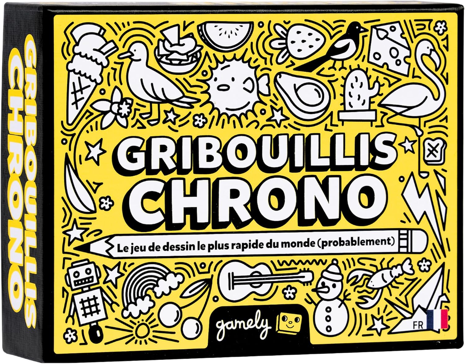 Gribouillis Chrono : Le Jeu de Dessin de société vivement frénétique et assurément drôle - Qui se Joue en Famille, pour Les Enfants, Les Adolescents et Les Adultes (Français)