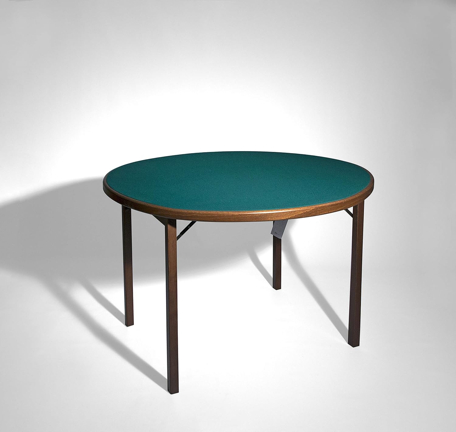 , Moon Table de Jeu Pliante, Plateau Rond diamètre 100, hêtre Massif Peint, Pieds rabattables, fabriquée à la Main en Italie nessuna Teint Noyer Peint