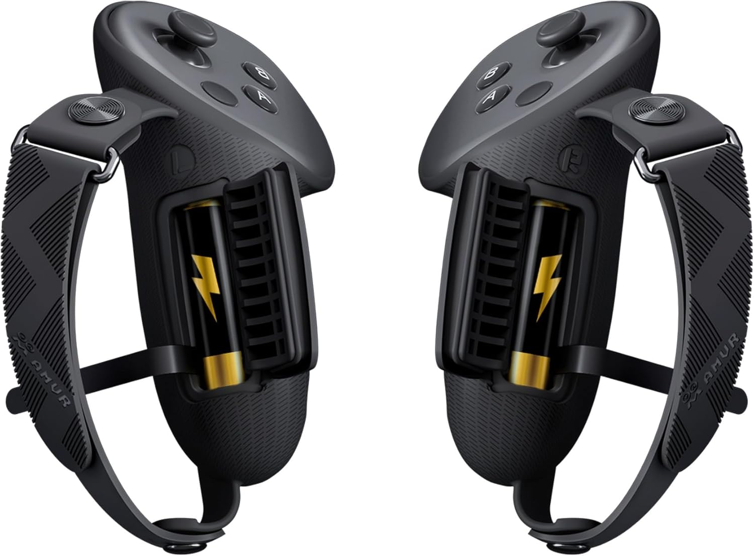 AMVR Housse de poignée de Manette améliorée Compatible avec Les Accessoires Meta/Oculus Quest 3/Quest 3S, avec Couvercle d'ouverture de Batterie et Sangles de Protection (Version Standard)