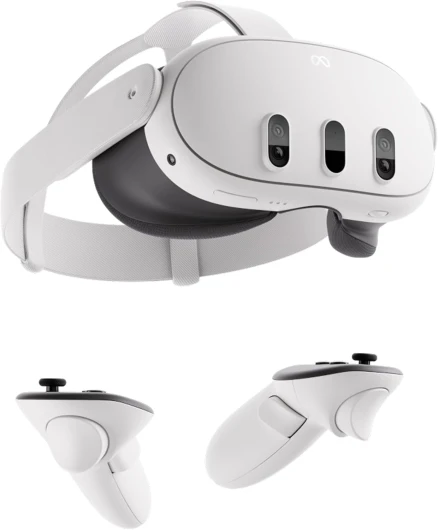 3 512 Go – Le plus puissant des Quest – Expériences de réalité mixte ultimes – Casque tout-en-un avec manettes, résolution 4K + affichage Infinite Display Headset only 512GB