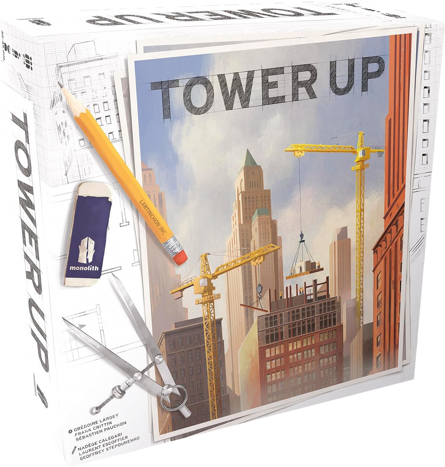 Tower UP - Jeu de Société de Plateau pour Enfants dès 8 Ans - Jeu de Stratégie et Tactique de Construction Urbaine - Tours en 3D - 45 Min - 2 à 4 Joueurs - Version Française - Monolith