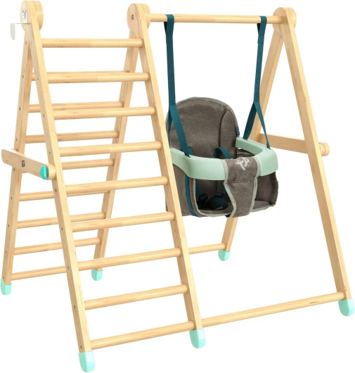 TP Toys active-Tots, Jeu d’escalade et de balançoire en bois, utilisation intérieure et pliable, jouet pour bébé et enfant en bas âge, jeu d’escalade et de jeu d’intérieur avec balançoire, 6 mois et +