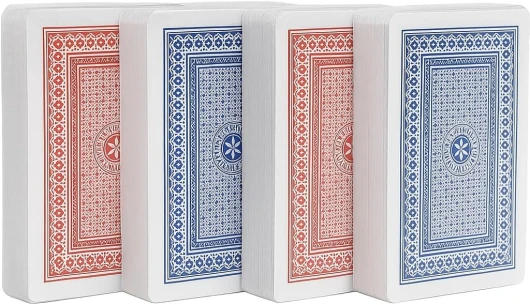 Générique Lot de 4 Paquet de 56 Cartes Rouge et Bleu - Jeux de Cartes -Poker Playing Cards