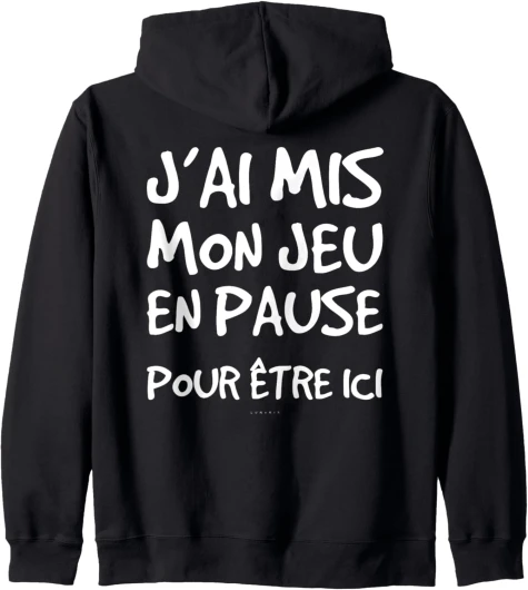 Sweat Homme Zippé Avec Capuche Humour Jeux Vidéo Geek Sweat à Capuche