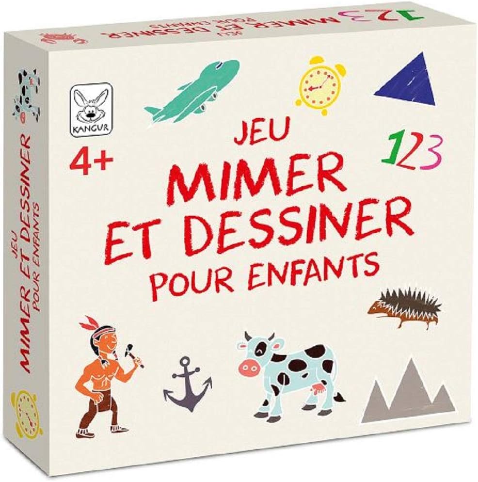 Jeu Mimer et Dessiner pour Enfants Jeu de Plateau Familial Jeux de Société pour Enfants et Adultes dès 4 Ans Jeu Mimer et Desinner pour Enfants