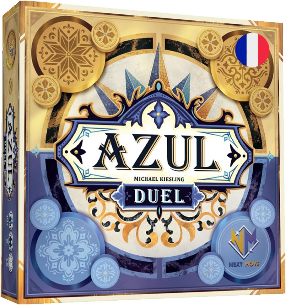 Azul Duel - Jeu de Société pour 2 Joueurs - Jeu Familial pour Adultes et Enfant dès 10ans - Pose de Tuiles - 2 à 4 Joueurs - 45 Min - Version Française - Next Move
