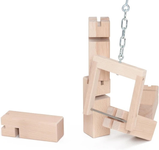 La Tour Froebel - Jeu d'équipe pour Adultes et Enfants à partir de 8 Ans - L'original en Bois de hêtre Local - Multicolore ou Nature Nature Avec sac de transport