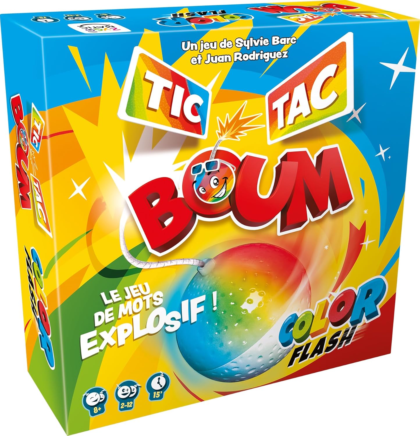 TIC TAC BOUM Color Flash - Jeu de Cartes Explosif pour Enfants dès 8 Ans - Jeu de Mots, Défis & Rapidité - Jeu de Société Famille - 2 à 12 Joueurs - 15 Min - Version Française - Zygomatic
