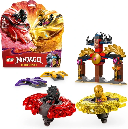 Ninjago Pack de Combat Spinjitzu du Dragon - Jeu de Construction avec 2 toupies et 2 minifigurines - Idée Cadeau pour garçons et Filles dès 6 Ans Amateurs de la série TV 71826