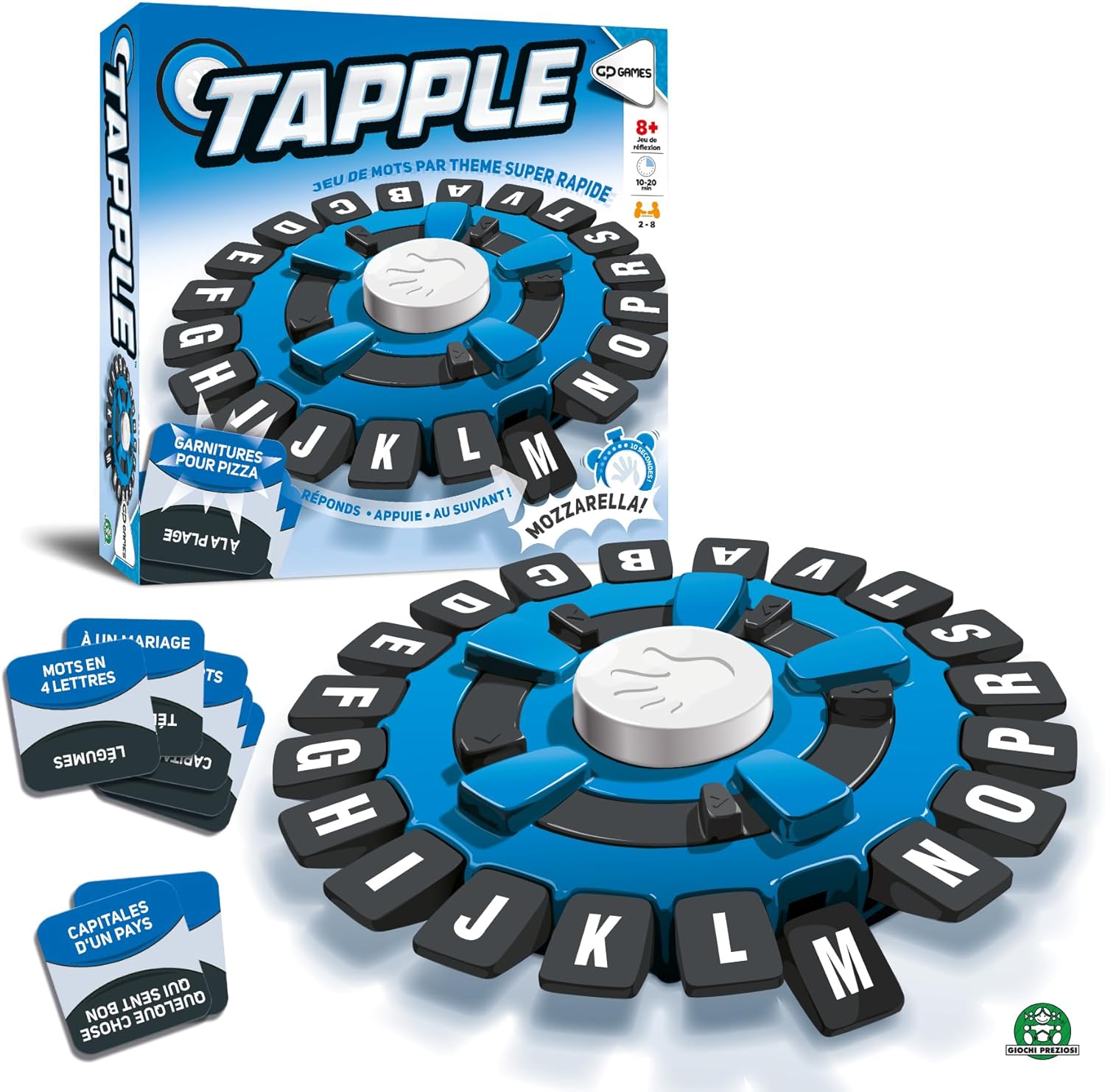 TAPPLE, Jeu de Mots électronique, Rapidité et réflexion, 2 à 8 Joueurs, pour Les Enfants dès 8 Ans, TAP01