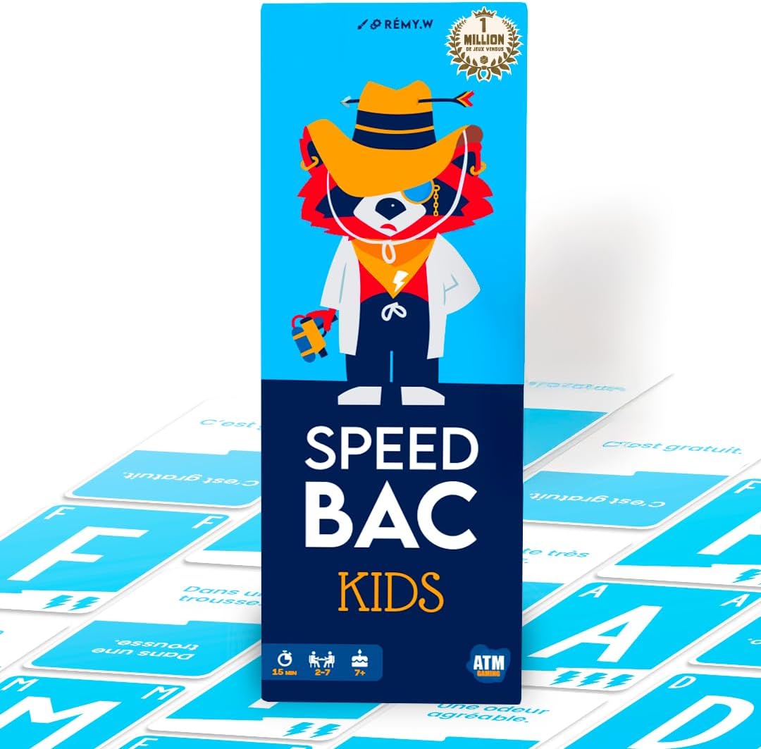 Speedbac Kids - Jeu de société Enfants - Parfait pour Mettre l'ambiance en Famille - 2 à 7 Joueurs - Grand Prix du Jouet 2024 - A Partir de 7 Ans
