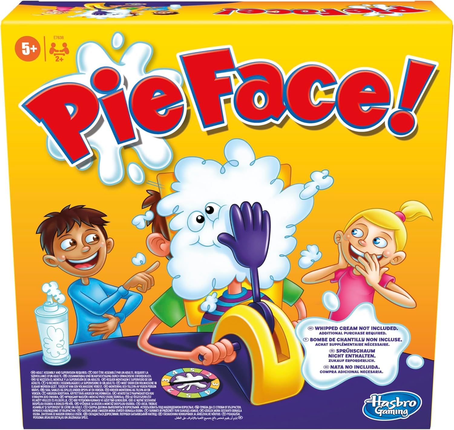 Pie Face, Jeu Familial d'Entartage Amusant, Jeu de Société pour Enfants dès 5 Ans et Adultes, Activité Ludique et Loisir Créatif pour Fêtes et Anniversaires
