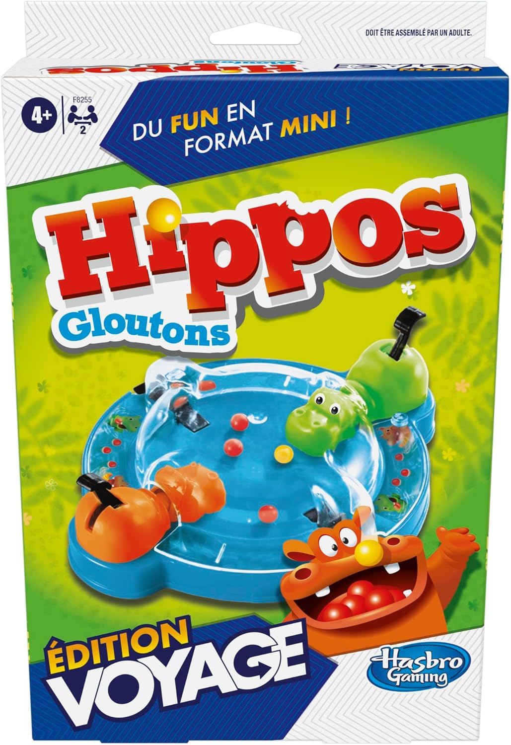 Gaming Jeu Hippos Gloutons édition Voyage, Jeu Portable pour 2 Joueurs, Jeux de Voyage pour Enfants, Inclut 2 hippopotames, Parfait pour l'été