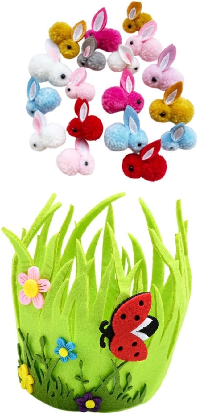 Amagogo Panier de chasse aux œufs de Pâques traite le sac de cadeaux Crafeu, Motif de Coccinelle