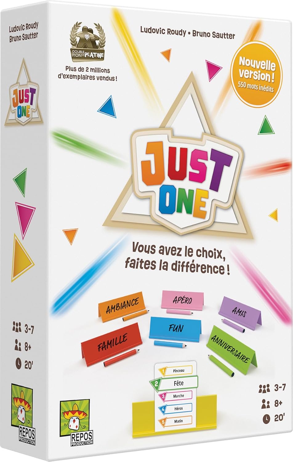 Just One - Jeu de Société Coopératif pour Enfants dès 8 Ans - Jeu de Cartes d'Ambiance en Famille avec Mots à Deviner - 3 à 7 Joueurs - 20 Min - Version française