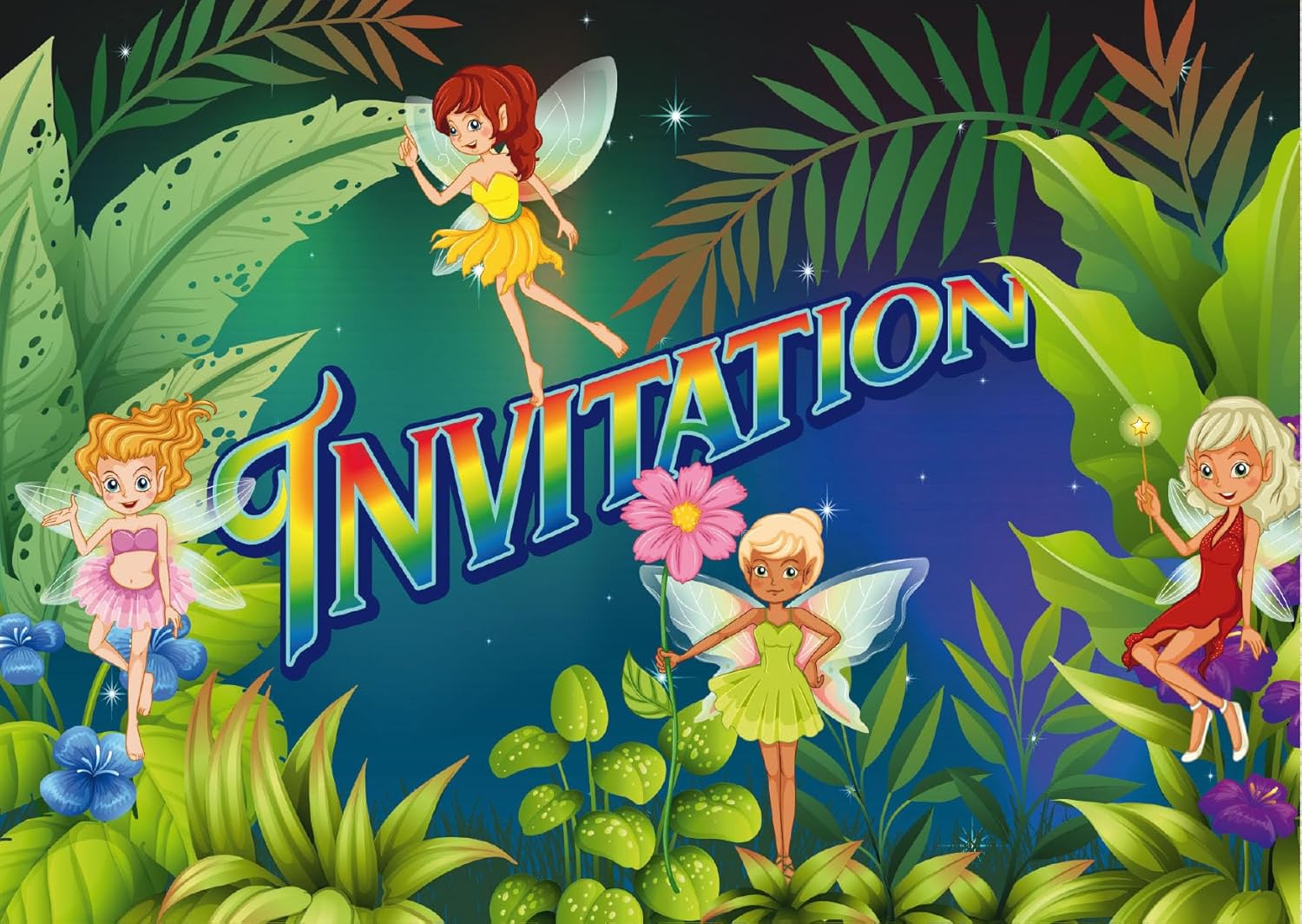 Edition Colibri 10 Cartes d‘invitation en Français FÉES DU PAYS MAGIQUE: lot de 10 cartes d'invitation pour un anniversaire de filles fait (11137 FR)