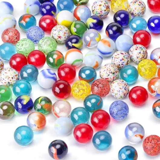 Hakacc Lot de 80 petites billes en verre pour enfants - Multicolore - Pour machine à jouer - Décoration végétale - 16mm