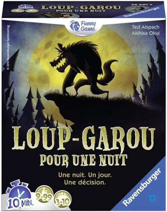 Loup-Garou pour Une Nuit - Jeux de société - Jeu d'Ambiance - Spécial Petit Groupe 3 à 10 Joueurs - à partir de 9 Ans - Appli Gratuite - Mixte - 26681 - (Multilingue – Français Inclus)