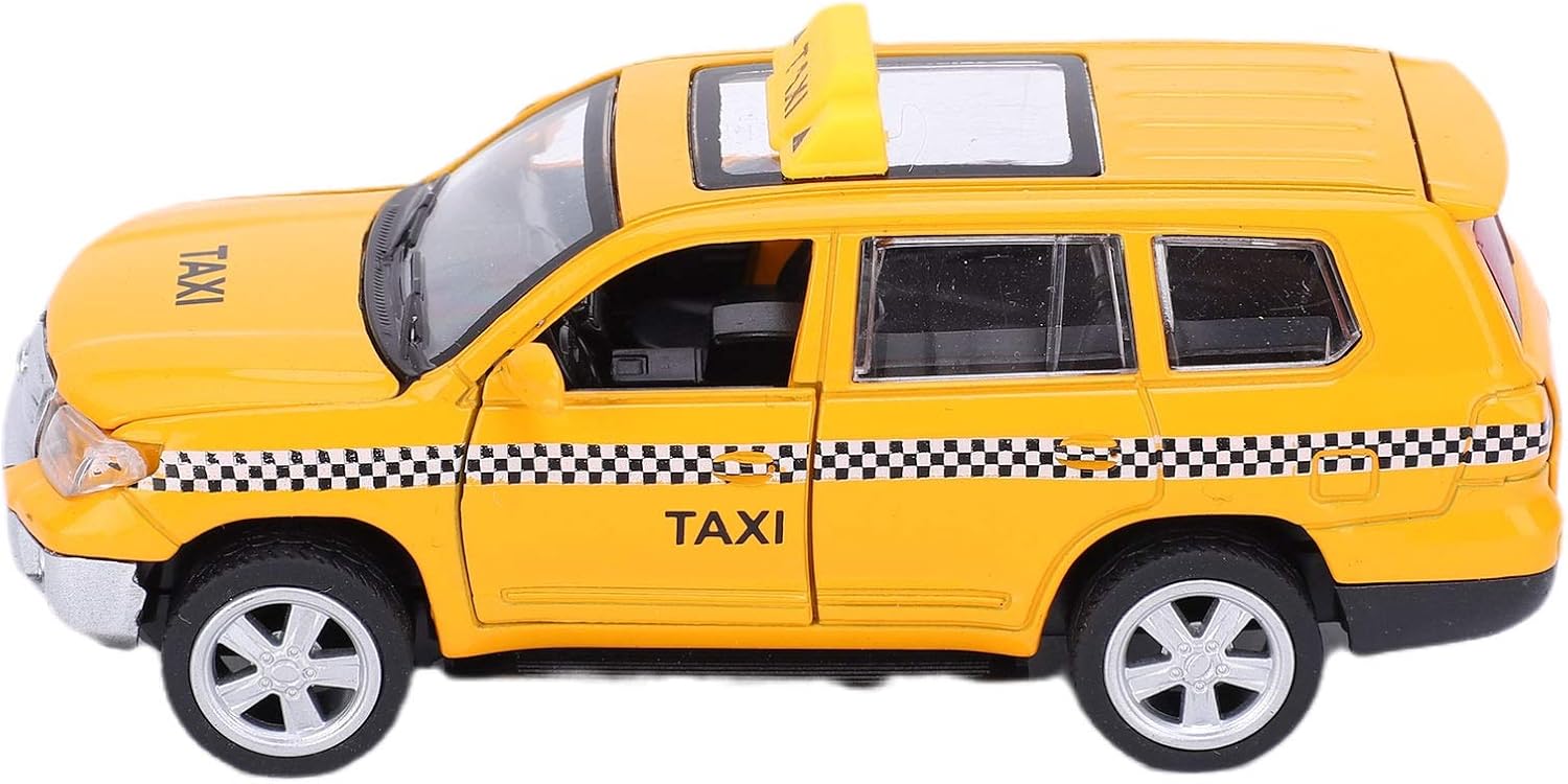 1:32 échelle Haute Simulation Alliage Taxi modèle Pull-Back véhicule Jouet Enfants Cadeau avec lumière et Son pour Les Enfants de Plus de 3 Ans(#1)