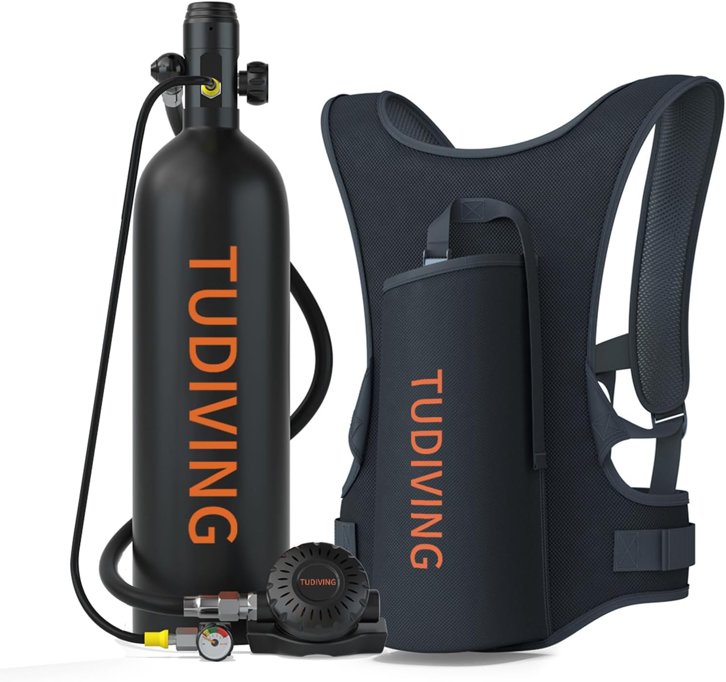 Réservoir de plongée sous-Marine TUDIVING-2L avec 25-30 Minutes de Respiration, Cylindre de plongée sous-Marine Portable, équipement de plongée S700Plus B1 Black