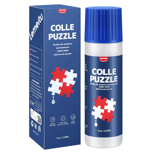 Lemeitu 120ml Colle Puzzle Transparente avec Applicateur,pour Fixer et accrocher des Puzzles, Séchage Rapide,