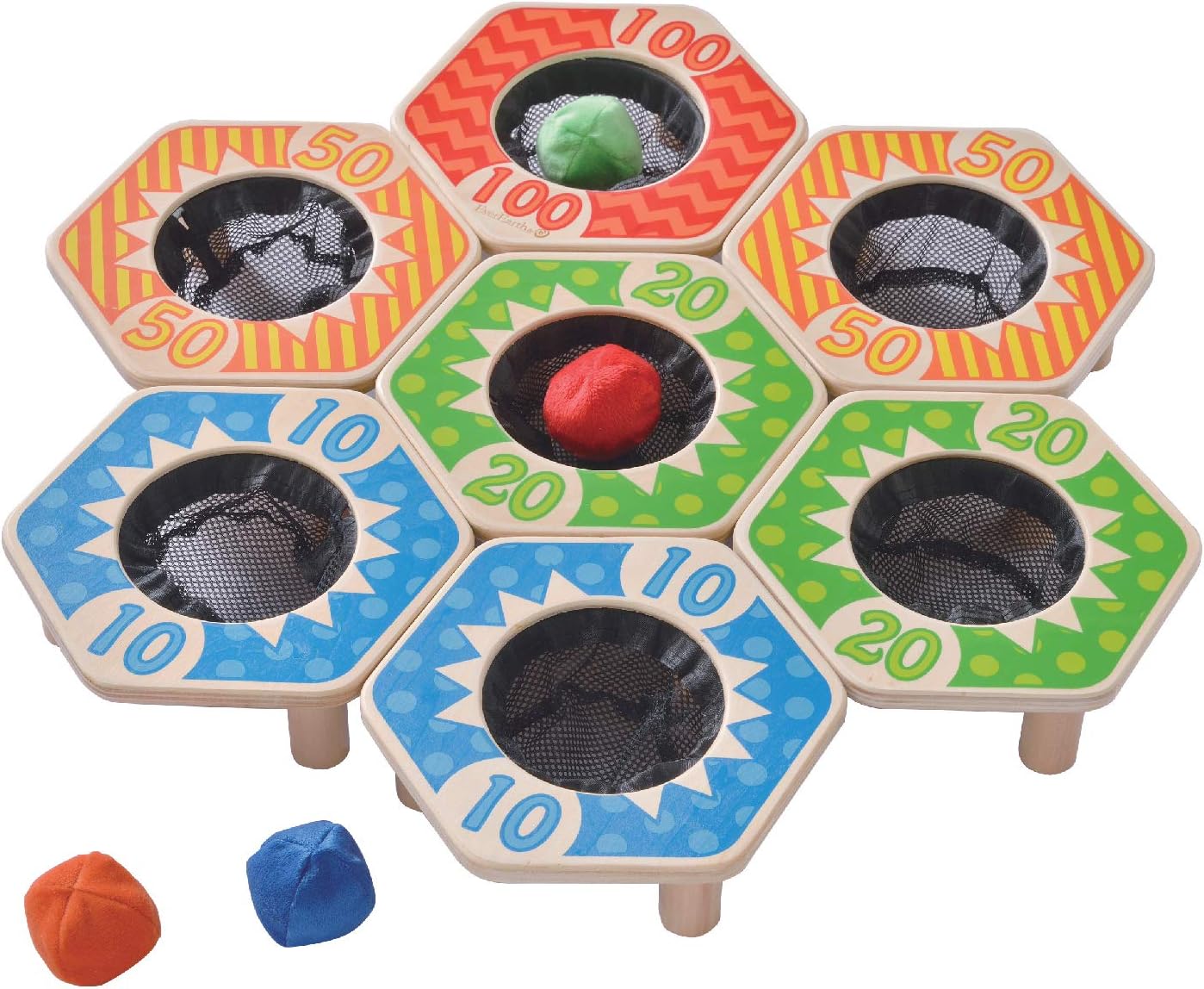 Jeu de Lancer en Bois Durable - Jeu d'adresse écologique pour Enfants - Développe la motricité et la précision - EE33596