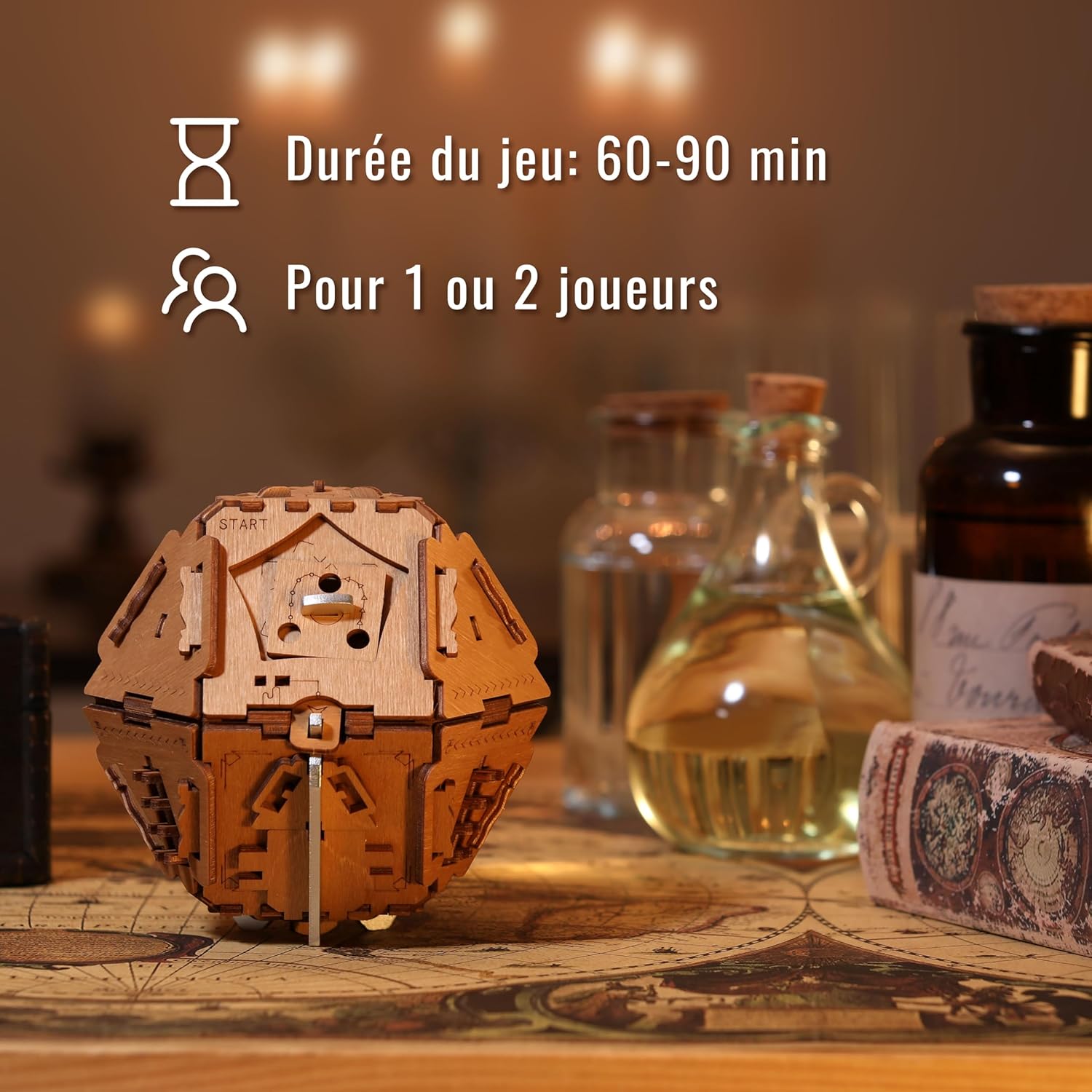 Puzzle Potato - La Pierre philosophale - Puzzle Escape Room Jeu - Boîte à Puzzles - Puzzle 3D - Casse-tête mécanique en boîte - Jeu de réflexion pour Adultes Pierre Philosophale (Métal)