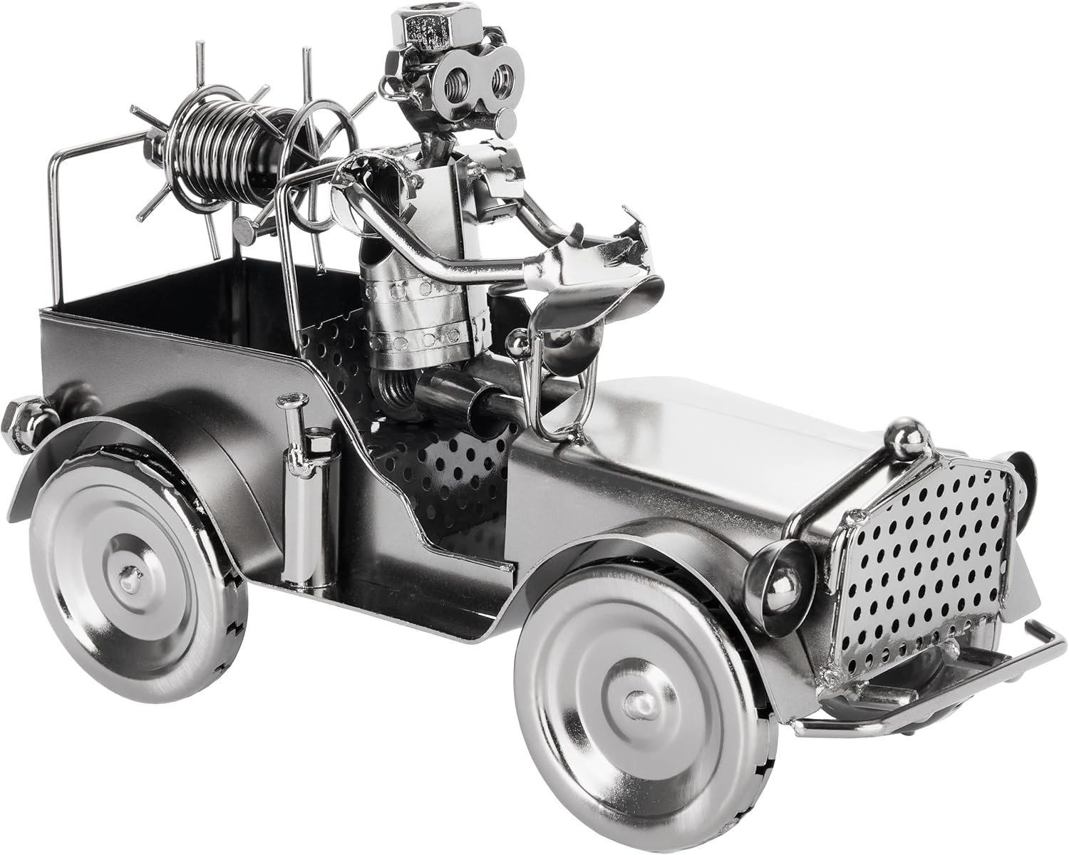 Figurine de Vis Camion de Pompier - Figurine de Fer de Pompier Homme en Métal - Camion de Pompier Ancien - Travail Manuel Figurine en Métal Cadeau pour Pompier