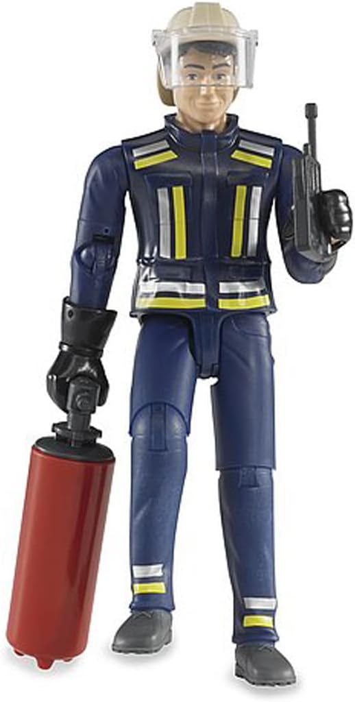 Bruder 60100 - Pompier avec accessoires - 1:16 Figurine jouet, Homme, humain, set de figurines, camion de pompiers, intervention