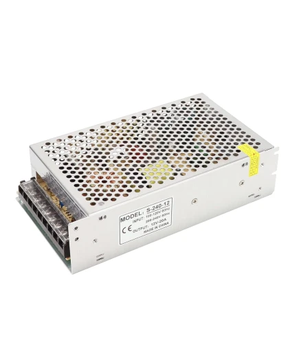 QWORK® alimentation à découpage DC 12V 20A transformateur d'alimentation LED, 240W, appliquéà l'automatisation, affichage LED, communication
