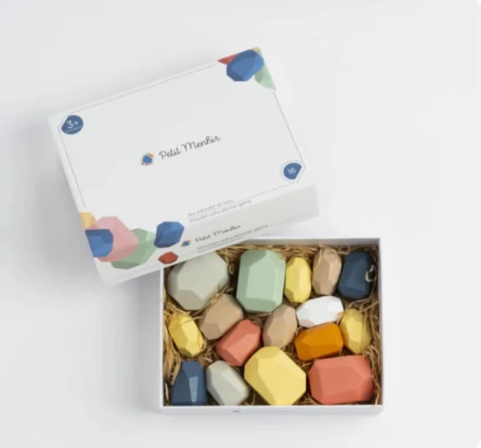 Générique Petit Menhir - Jeu éducatif avec 16 menhirs Couleurs Pastel
