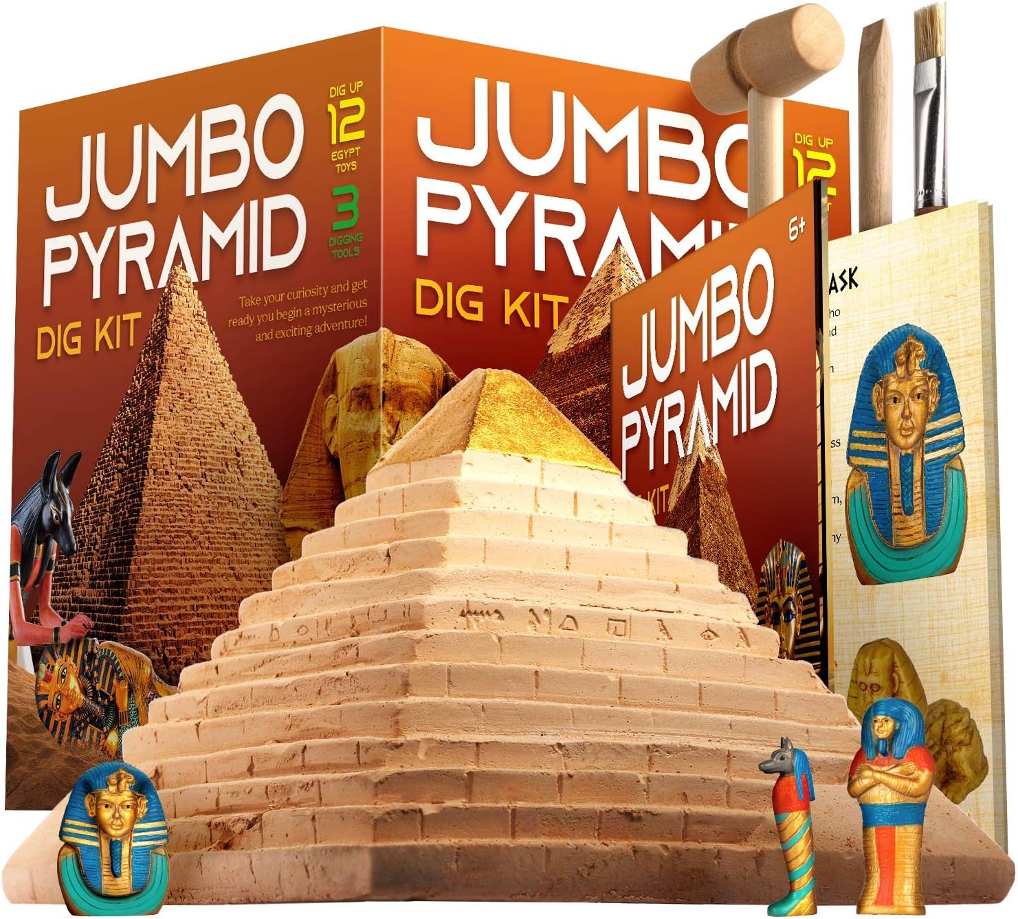 Dr - Daz - Kit jeux egypte fouilles archéologiques pour enfants-Grande pierre precieuse pyramide-Jouet pour enfants 4 5 6 7 8 9 10 ans